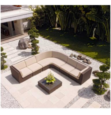 China Outdoor Eco-freindly Poly Rattan Garden Furniture Balcony Corner Sofa Set for sale