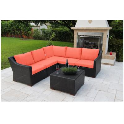 China Eco-freindly Cheap Balcony Resin Wicker Sofa Outdoor Corner Furniture for sale