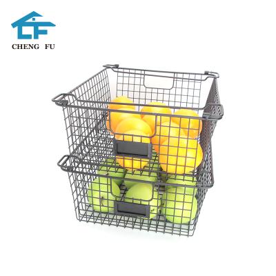 China New Fashion Sustainable Black School Utensil Square Fruit Storage Basket for sale