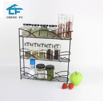 China 2021 New Ware Stocked Expandable Floor Standing Decorative Herb And Spice Rack for sale