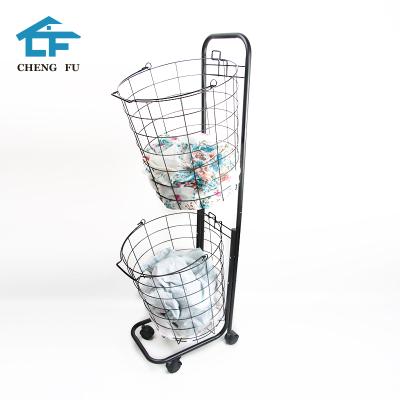 China Home Office School Beauty Salon Organizer Cart Kitchen Bathroom Trolley Wheel Rolling 3 Tier Modern Laundry Basket Service Rack for sale