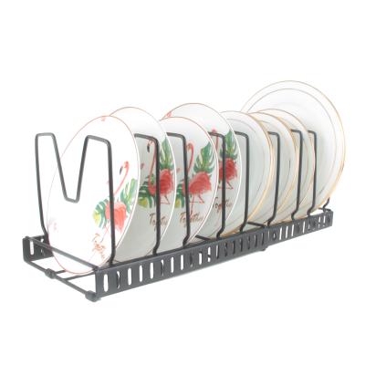 China Traditional Kitchen Countertop 9 Dividers Adjustable Expanding Pot Rack Holder for sale