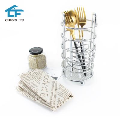 China Professional viable manufacturer restaurant table iron wire flatware metal cutlery rack for sale