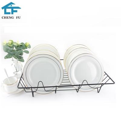 China Viable Chinese Supplier Chrome Plating Iron Wire Utensil Cutlery Rack Dish Drying Rack Organizer for sale