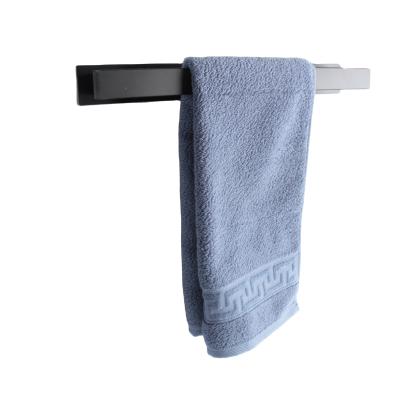 China Heater Bathroom Kitchen Room Hardware Matte Black No Drill Self Adhesive Hand Towel Holder for sale