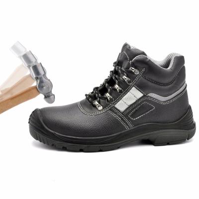 China HelpCut Steel Toe Black High Embossed PU Leather Outsole Safety Shoes With CE S3 Safety Steel Toe Boots For Men for sale