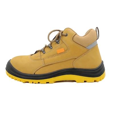 China Anti-Slip Dual Density PU Embossed Cow Leather Comfortable Work Insurance Boots Non-Slip Working Safety Shoes Farmer for sale