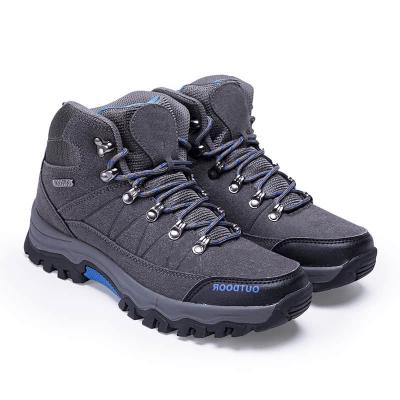 China Anti-skid Men's Mountaineering Boots Outdoor Men's Leather High Quality Waterproof Mountain Hiking Shoes for sale