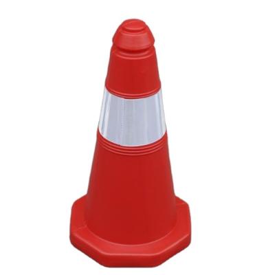 China Construction Products PE 75cm Size 33x33 Base Size High Visibility High Visibility Red Traffic Warning Reflective Cone for sale