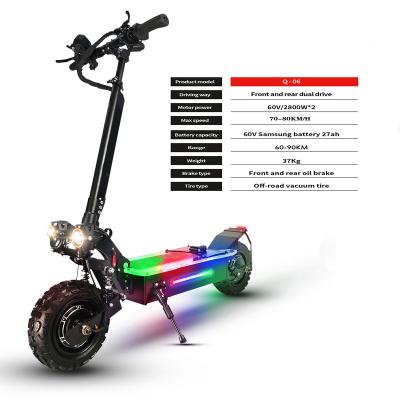 China Unisex Folding Double Motor Speed ​​Chinese Manufacturers 5600W 70-80KM/H Electric Scooter Electric Scooter For Adult for sale