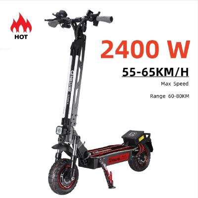 China Unisex 52v 2400w 11 inch off road e scooter powerful dual engine max speed 55-60km/h fat tire electric scotoer for adult for sale