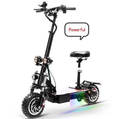 China Unisex Powerful Off Road Dual Motor 85Km/h 90KM Scooters Super Fast 11 Inch Tire 5600w Fat Foldable Electric Scooter for sale