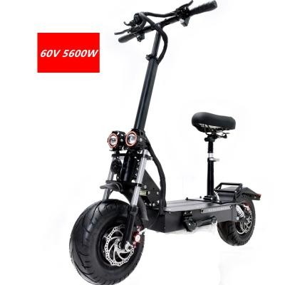 China Hot sale 5600w 60v twin motor electric scooter two wheel scooter 13 inch unisex hot fast cheap adult double motor 60v with seat for sale