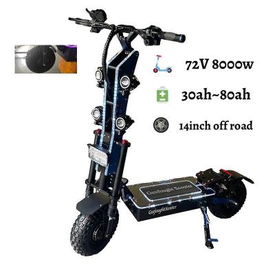 China New FLJ unisex high powerful dualtron 8000 watt 14 inch electric scooter --road tire with removable battery for charging for sale