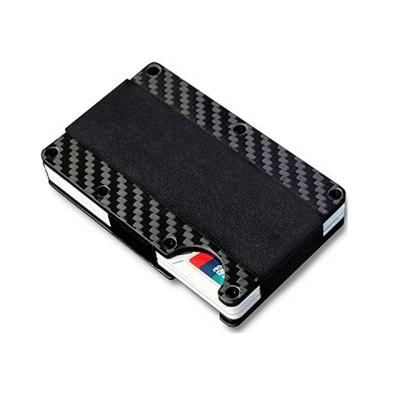 China ENGLAND NAME 2019 Custom Logo Design Carbon Fiber Wallet Credit Card Holder Money Clip Wallet With RFID for sale