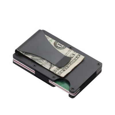 China Fashion gray aluminum rfid and new factory slim design blocking money clip wallet credit card holder for sale