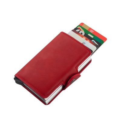 China Minimalist Fashion Anti Rfid Card Holder Cash Wallet Metal Business Bank Card Wallet Dual Credit Card Holder for sale