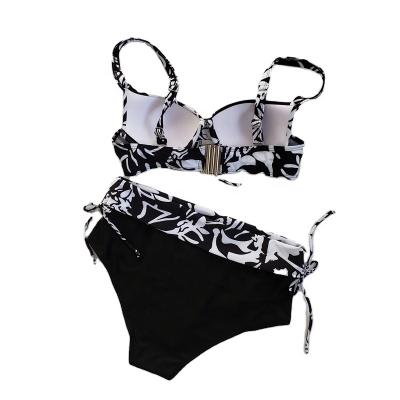 China Fashion antibacterial two-piece summer swimwear texture bikini supplier China factory price hot sexy cut bikini for sale