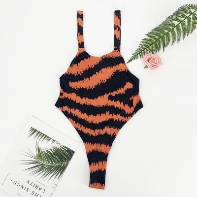 China Antibacterial in Animal Pattern Tiger Print Swimwear One Piece Sexy Printing Swimwear for sale