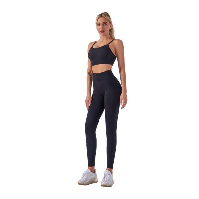 China Factory direct wholesale bra women seamless sports breathable sets activewear workout slim line leggings sports play set for sale