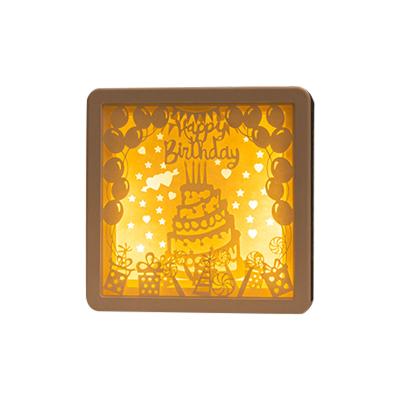 China Modern National Idol Modern Peripheral Products Paper-cutting Paper-cut Art Team BTS Idol Decoration Frame Painting Bedside Night Light for sale