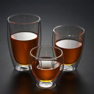 China Hot Selling Viable High Quality Clear Double-Wall Glass Cup Double-Wall Glass Mugs for sale