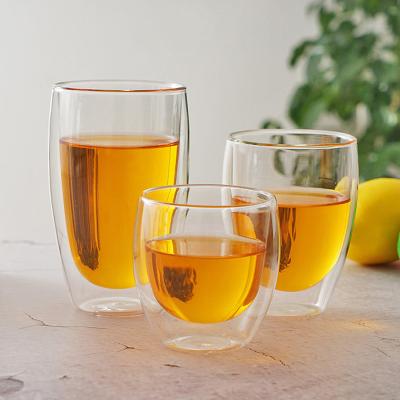 China Good Quality Double Wall Double Wall Glass Cafe Viable Height Clear Double Walled Glass Tumbler for sale