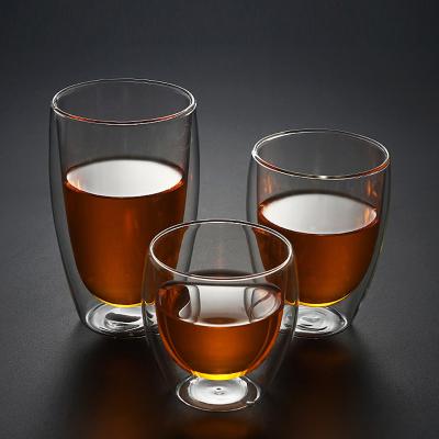 China Viable Customization Accepted Double Wall Clear Glass Coffee Double Wall Glass Mug for sale