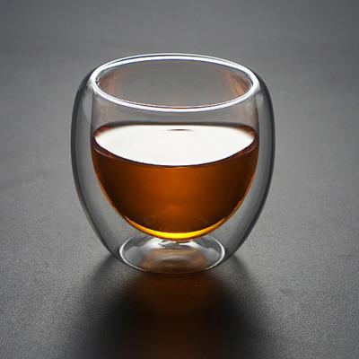 China Durable High Quality Heat Resistant Double-Wall Tumblers Household Glass Mug for sale