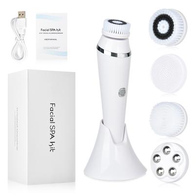 China Anti-Puffiness 4 in 1 Ultrasonic Face Cleansing Brush Electric 3-Speed ​​Adjusted Facial Cleansing Brush for sale