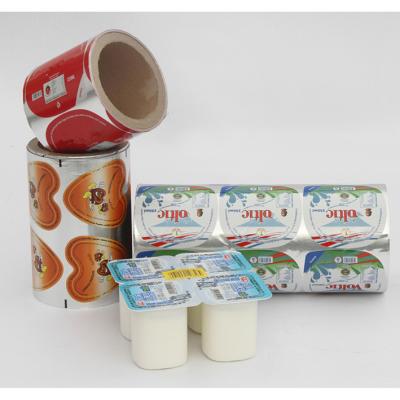 China Custom Logo Food Grade Moisture Proof Heat Sealing Aluminum Foil Lids Film For Yogurt Cup for sale