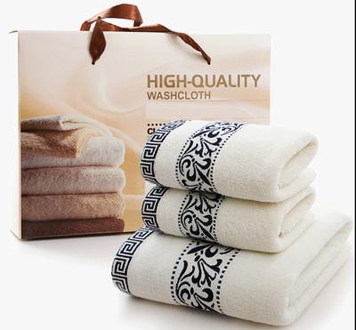 China Luxury3 Piece Child Safe Hot Selling Premium 100% Cotton Towel Set for sale