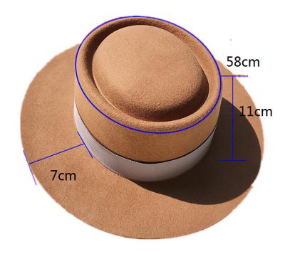 China Image plain winter outdoor luxury fashion wool tourtiere felt hat Australian felt hats for women and men for sale