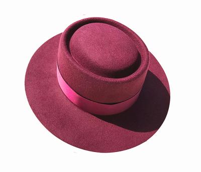 China Image plain winter outdoor luxury fashion wool tourtiere felt hat Australian felt hats for women and men for sale