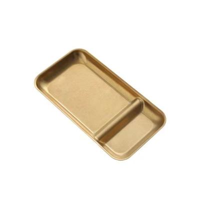 China Modern golden grill fried french fries dish commercial bar ktv restaurant dedicated creative snack 304 stainless steel dumpling dish for sale