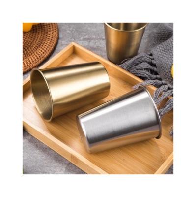 China Vintage 300ml Wholesale Price Hot Sales Good Quality Drink Tea and Water 304 Stainless Steel Gold Cups for sale