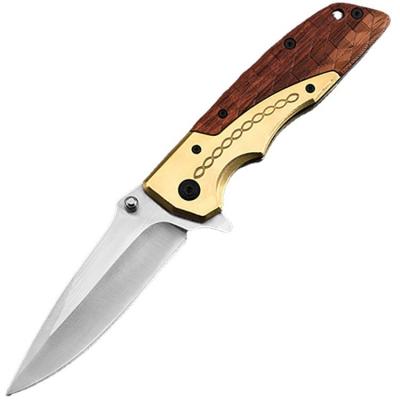 China Folding Pocket Knife Non-variable Blade Browning Survival Hunting Tactical Knife With Wood Handle for sale