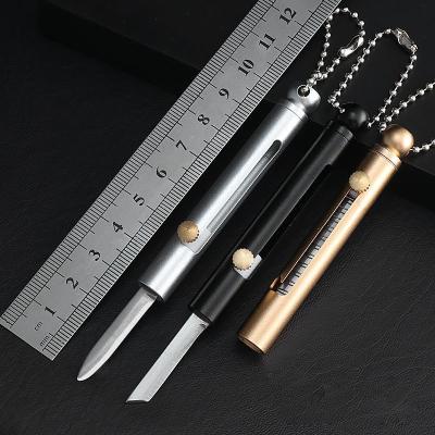 China Non-Variable Retractable Compact Steel Box Cutter Mini EDC Pocket Knife Key Chain Small Knife For Cutting Rope Paper And Cardboard Boxes for sale