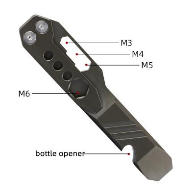 China Muti-functional EDC Mini Pry Bar Keychain Tool Titanium Pry Bars Mini PryBar Multitool Pocket Tool for sale