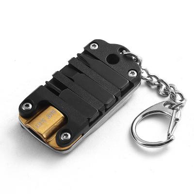 China Custom Logo Non-changeable 4 in 1 Mini Multifunction Foldable Pocket Knife Screwdriver Survival Key Chain EDC Tool for Traveling Camping for sale