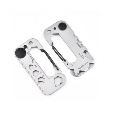 China Outdoor Camping Survival Tool Stainless Stain 13-in-1 Carry EDC Multi-Tool Carabiner Clip with Phillip and Flat Head Driver Tip for sale