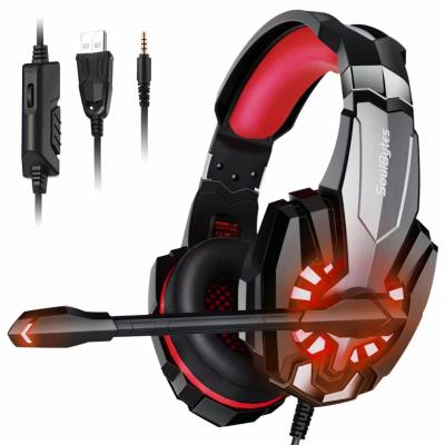 China 2021 Update G9000 Gaming Headset RGB S9 Computer Gaming Earphone Over Ear Noise Canceling Headset For Laptop Xbox One Mac for sale