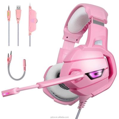 China Top Selling Headband Gaming Headset Audifonos Stereo Gamer Wired Earphones With Microphone For Girls for sale