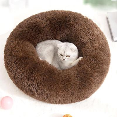 China Hot Selling Amazon Stocked Cotton With PP Filled Soft Pet Bed Washable Fluffy Luxury Heating Cat Large And Small Dogs Bed for sale