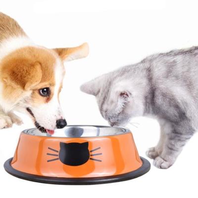 China 26cm Small Animal Dog Bowl Cat Bowl Stainless Steel Non-Slip Automatic Pet Food Drinking Dishes for sale