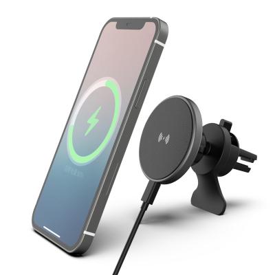 China 2021 New Arrivals Magsaf Adjustable 15w Car Magnetic Mount For Apple 12 13 Magsafing Car Wireless Charger for sale