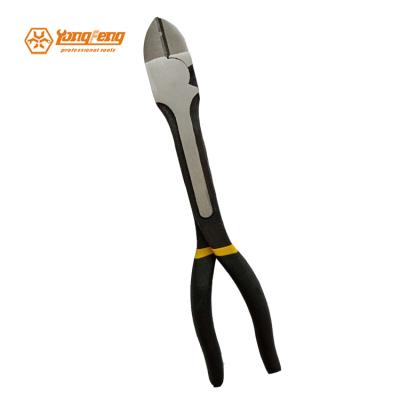 China Cut Gently Dipped Handle Polished Long Nose Bent Cut Diagonal Pliers 11 Inches for sale