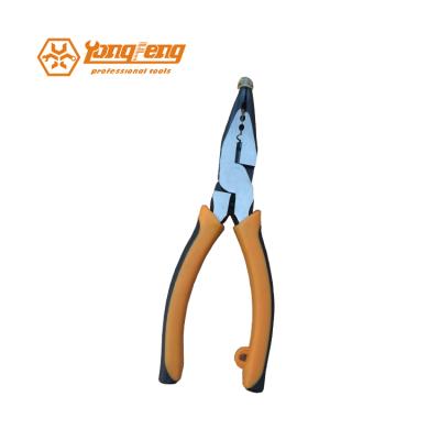 China HIGH QUALITY Injection Soft Grip Black Polished Compound Crimp Bent Long Nose Crimp Pliers 6 Inch for sale