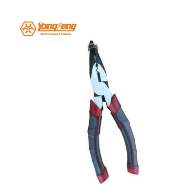 China HIGH QUALITY Injection Soft Grip Black Polished Compound Crimp Bent Long Nose Crimp Pliers 6 Inch for sale