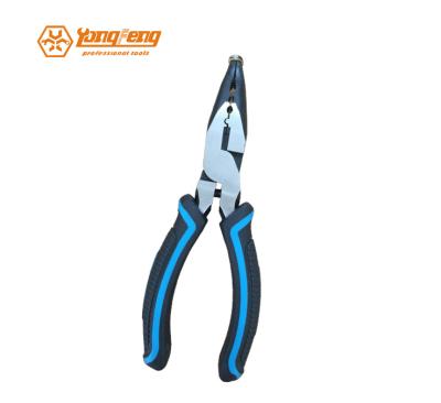 China HIGH QUALITY Injection Soft Grip Black Polished Compound Crimp Bent Long Nose Crimp Pliers 6 Inch for sale